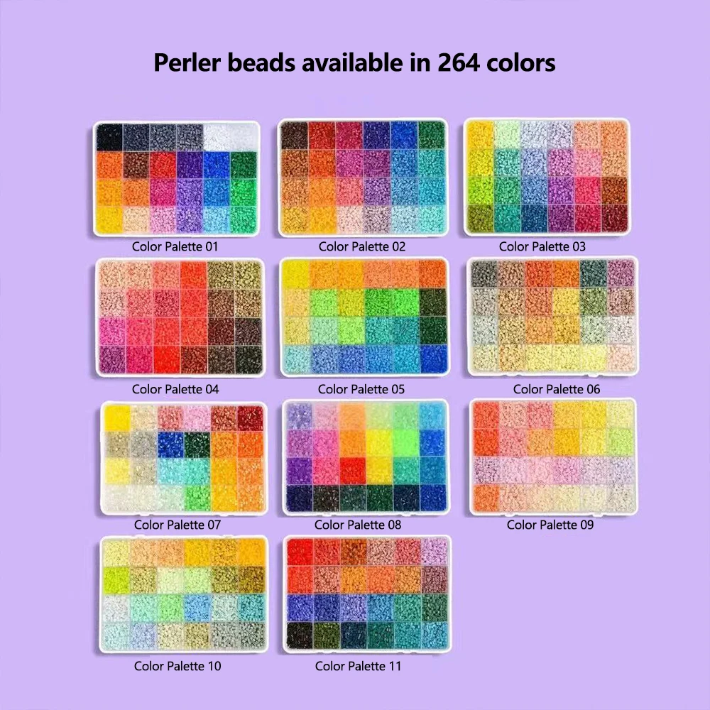 9600PCS Mini Fuse Beads Set, Full Color Scheme 2.6mm Perler Beads Bulk, DIY Art Craft Melting Beads Kit for Handmade Art