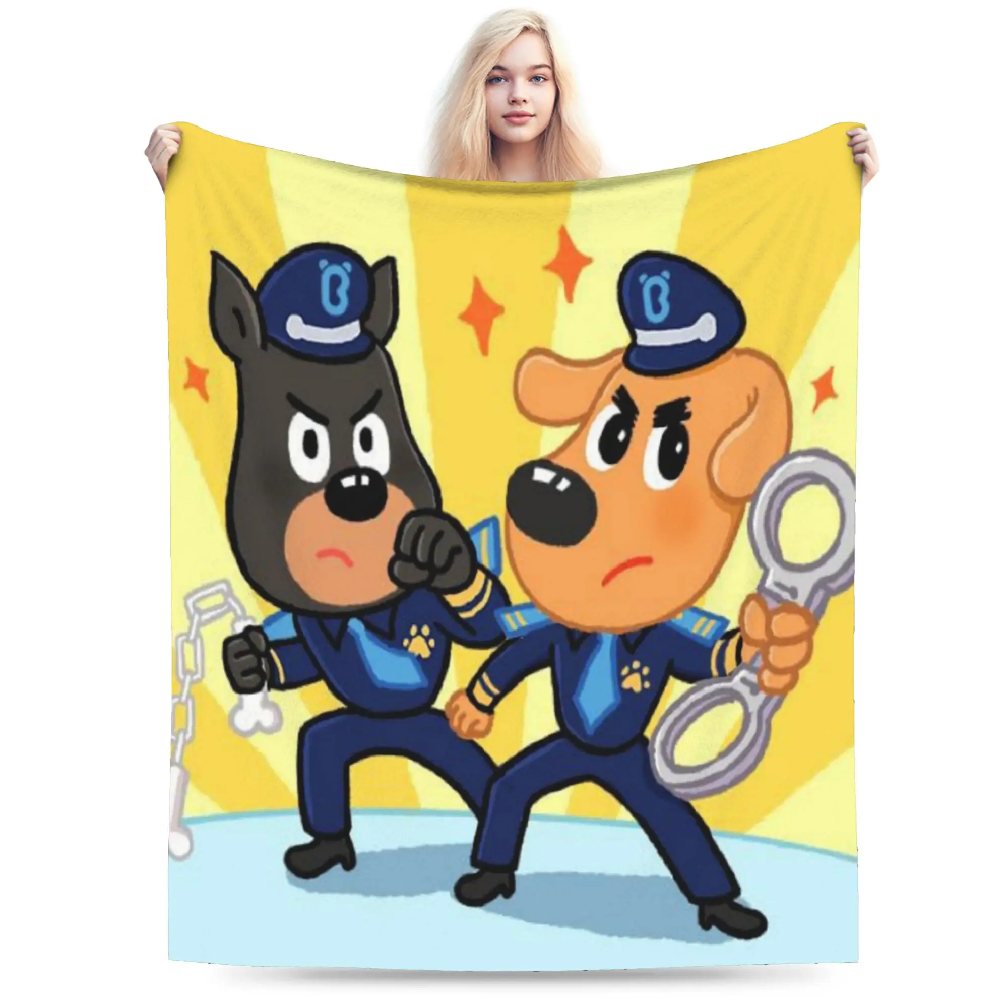 Funny Safety Sheriff Labrador  Blankets Ultra-Soft Velvet  Cozy Throw Blanket Machine Washable