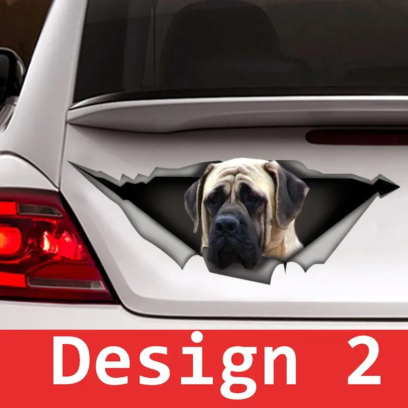 Old English Mastiff car decal, dog decal, pet decal