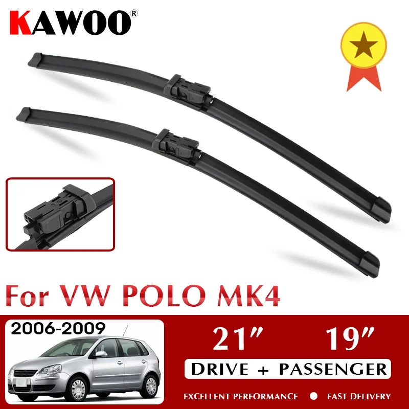 

for VW Volkswagen Polo MK4 2006-2009 21"+19" Wipers Front Car Wiper Blade Auto Blades Windshield Windscreen Window Wash LHD RHD