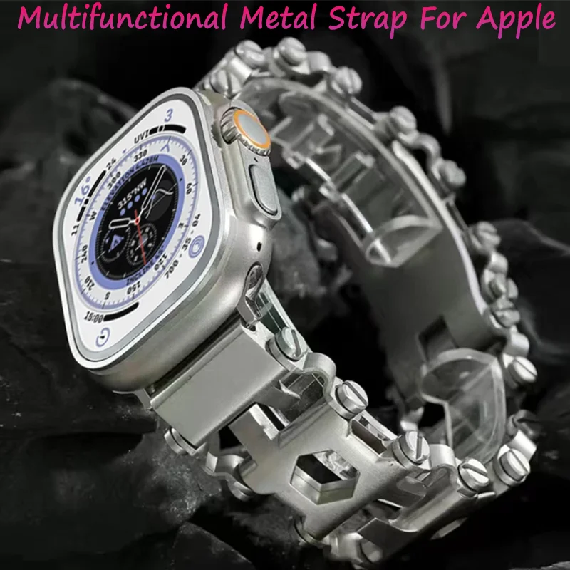 

Multifunctional Metal Strap For Apple Watch Ultra 2 49mm 10 8 7 6 5 4 3 SE Outdoor Sport Bracelet iWatch 46mm 45mm 44/41/42/40mm