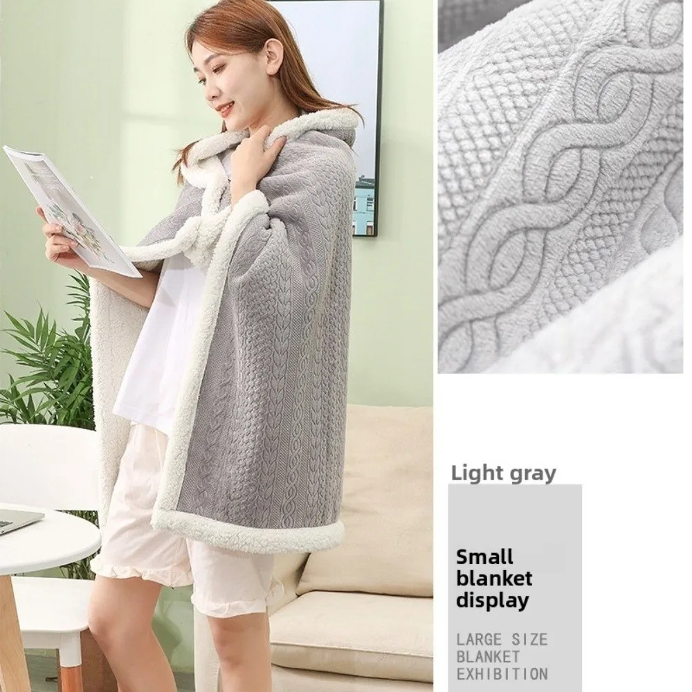 

Soft Double Layered Flannel Blanket Shawl Thicken With Buttons Warm Shawl Wrap Women Scarf Bedroom