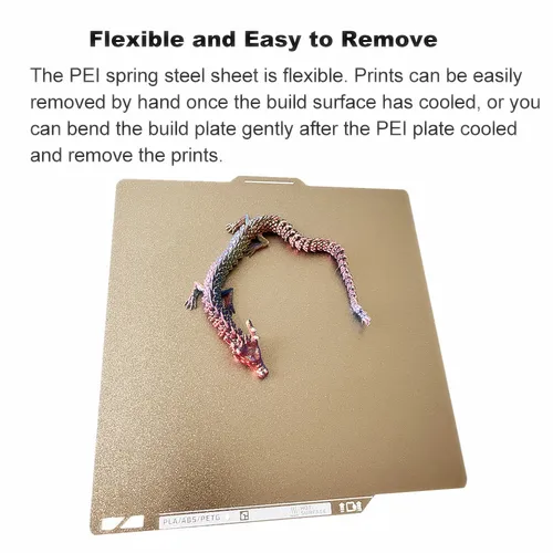 Imagen 2 del producto PEI texturizado para Bambu Lab P2S P1P P1S X1 X1C A1 placa de construcción hoja de acero de resorte Pei gruesa de doble cara para Bambulab P2S P1P