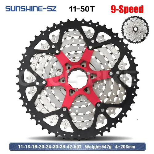 Imagen 2 del producto Sunshine-Cassette de rueda libre para bicicleta de montaña, piñón de rueda libre, para SHIMANO, 9, 10, 11, 12 velocidades, 36T, 40T, 42T, 46T, 50T, 52T