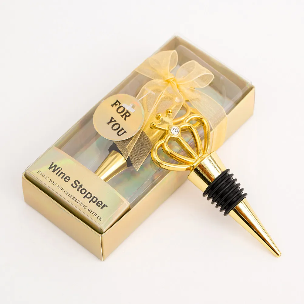 Golden Bottle Stopper Reusable Sealing Plug for Wine Beverages Oxidation Prevention Party Wedding Gift Idea