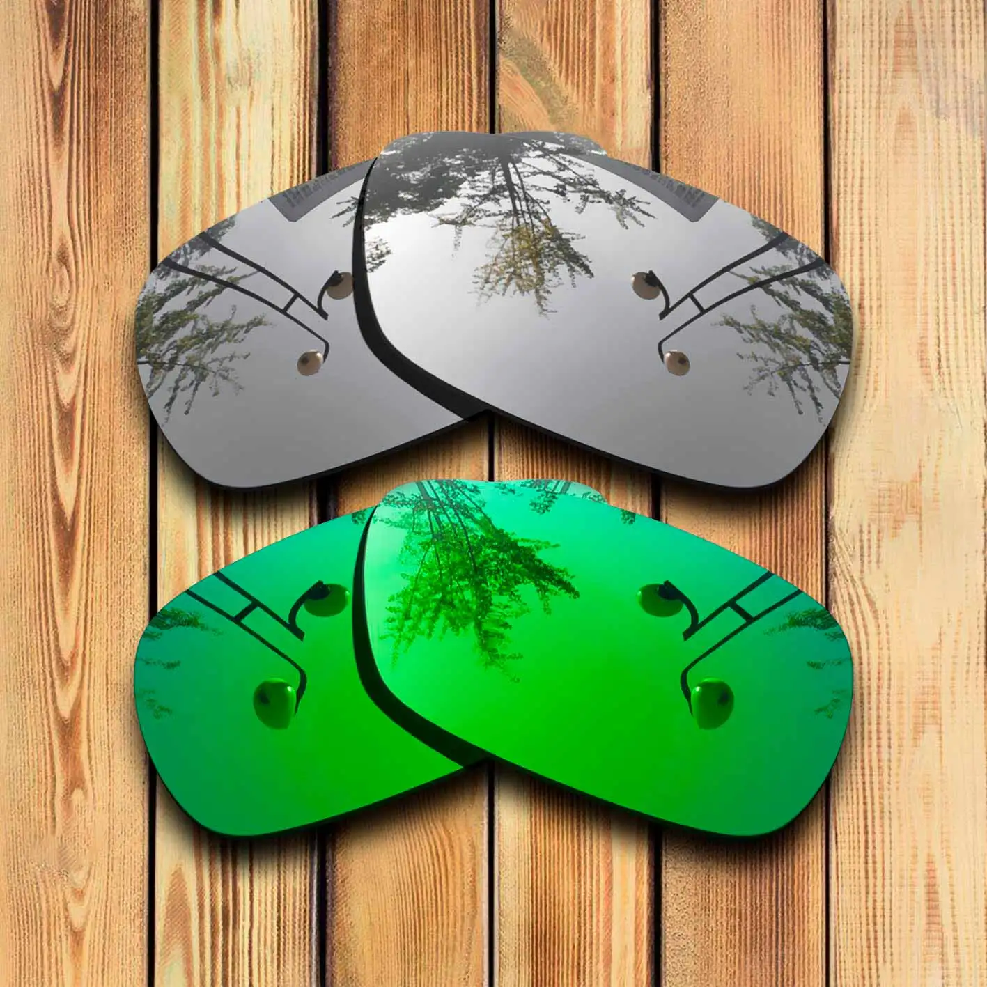 100% Precisely Cut Polarized Replacement Lenses for Square Wire 2.0 Sunglasses Chrome & Green Combine Options