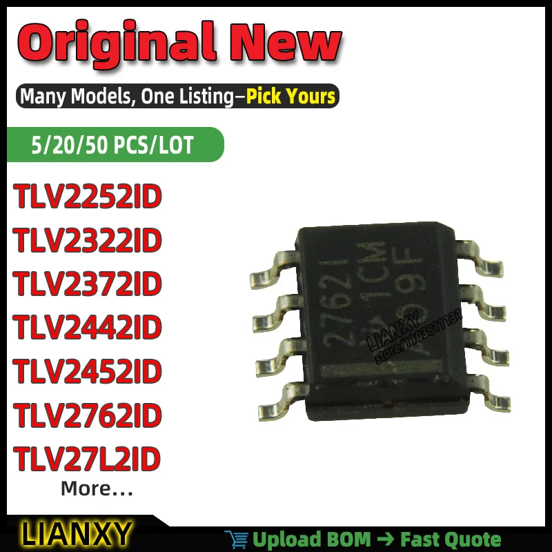 TLV2452ID TLV2372ID TLV2762ID TLV2252ID TLV27L2ID TLV2322ID TLV2442ID TLV2632ID TLV2432ID SOIC-8 CURRENT-SENSE AMPLIFIER New