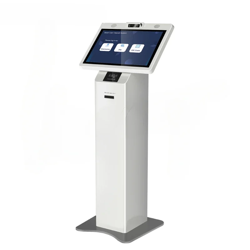 Hot selling 18.5 inches IC/RFID/NFC card reader touchscreen print ticket kiosks self service payment kiosks in station