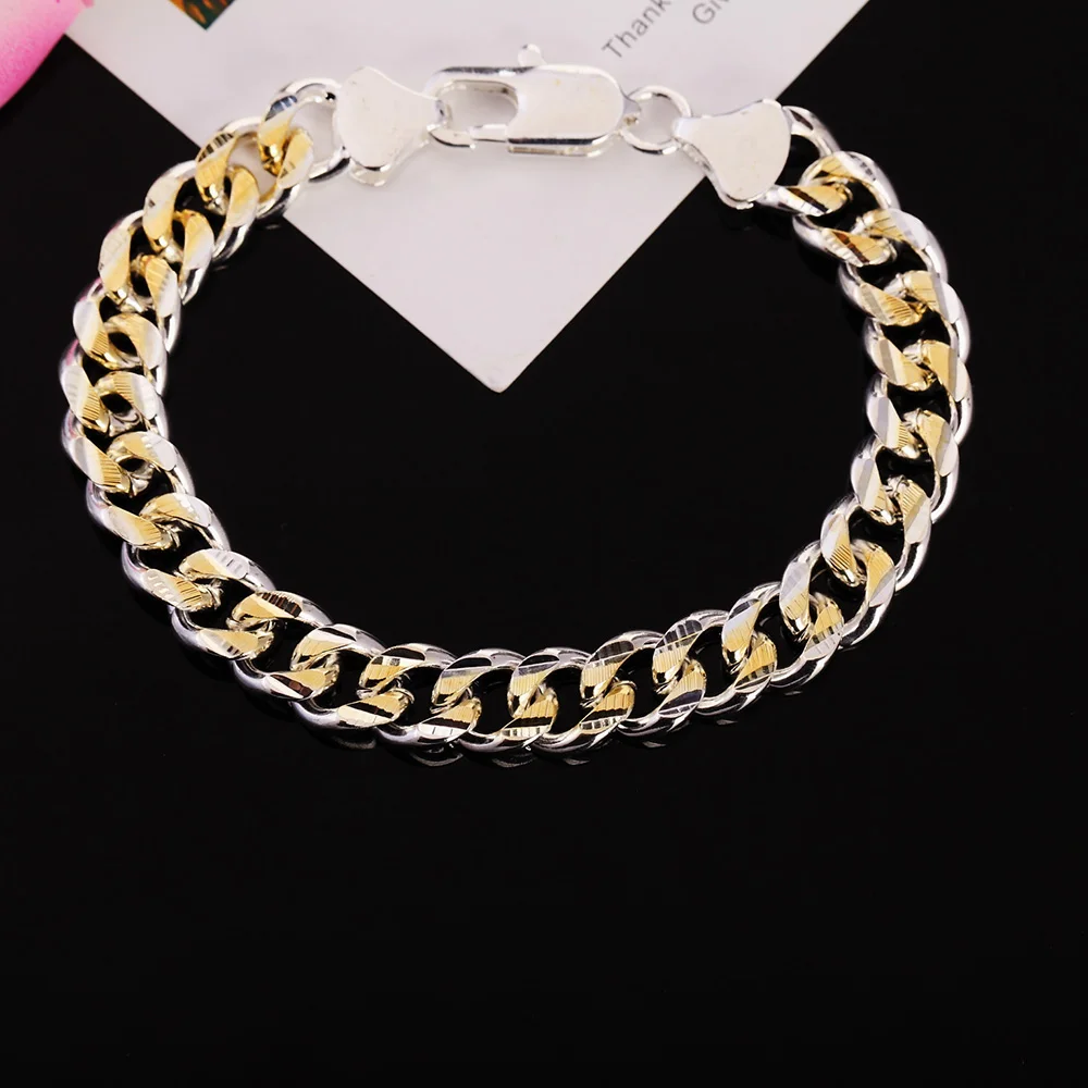 

925 Silver K Gold European and American Boutique Jewelry Wedding Accessories Bracelet Fashion Classic Men's and Women's Chain