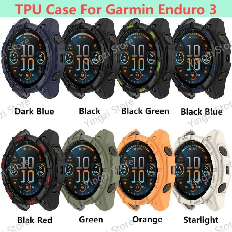 Soft Case For Garmin Enduro 3 Protector Samrt Watch Strap TPU Shell Enduro3 Cover Bumper Silicone Skin Accessories