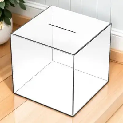 

Cube Shape Transparent Coin Bank High-Class Acrylic Material Desktop Saving Pot for Educational Money Storage Gift