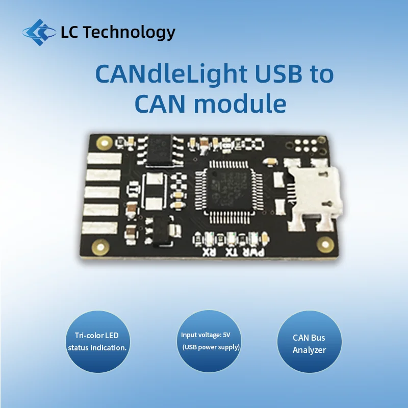 5V CANdleLight USB to CAN Module CAN Debugging Assistant CAN Bus Analyzer with LED Indicator Hot-sale