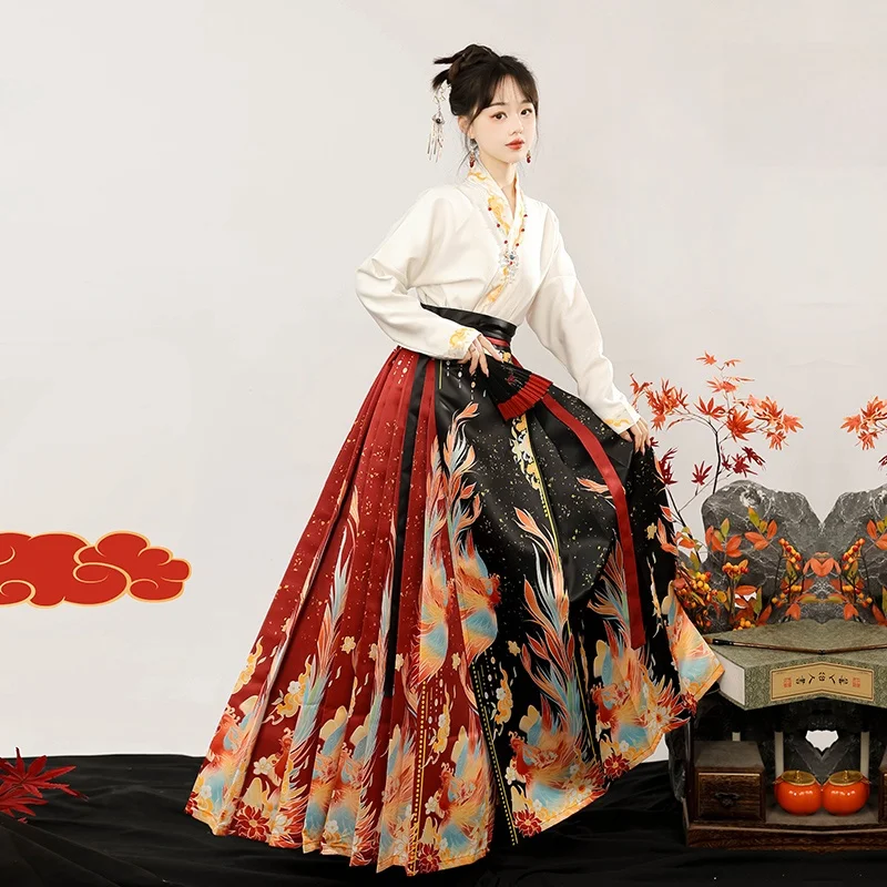 

Комплект Ханьфу Wanan Rung Ming Dynas Sle с плоскими рукавами, женский повседневный наряд, традиционная китайская национальная мода