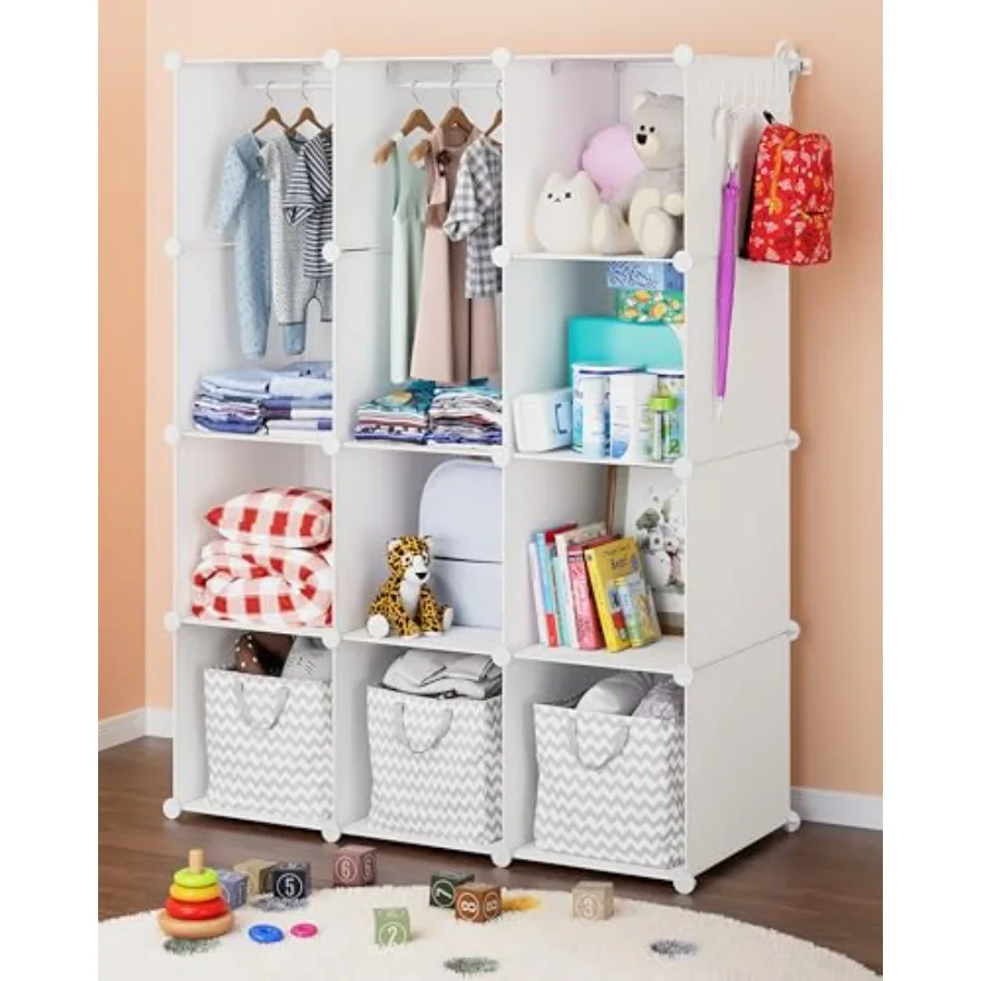 

Baby Closet Organizer for Nursery: Durable Baby Wardrobe for Closet - Customizable Baby Dresser Amoire Shelves - Waterproof She