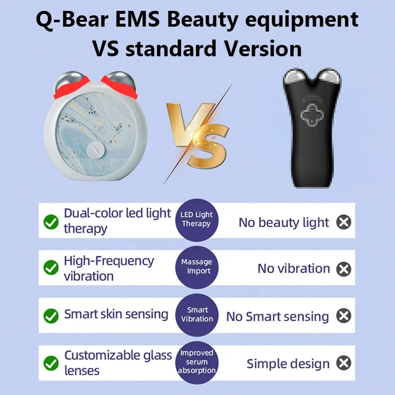 Micro Current Mini Beauty Device Light Lines and Slimming Face Introduction Device Lifting and Firming Teddy Bear Facial Massage