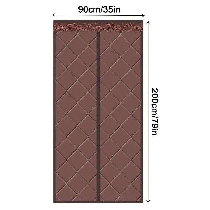 Cortinas de puerta con aislamiento térmico, apertura central, autocierre, manos libres, Invierno