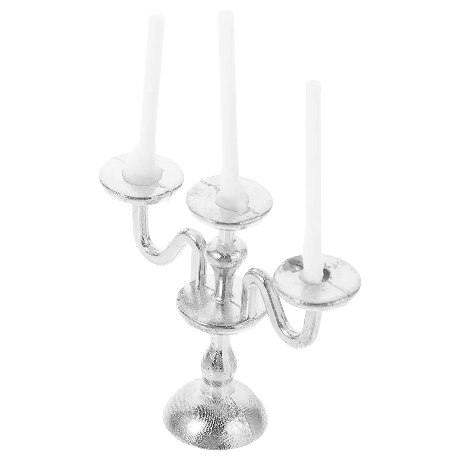 Mini candelabro europeo, accesorios de modelo, soporte simulado para casa, adornos de decoración en miniatura Vintage, adornos decorativos de aleación