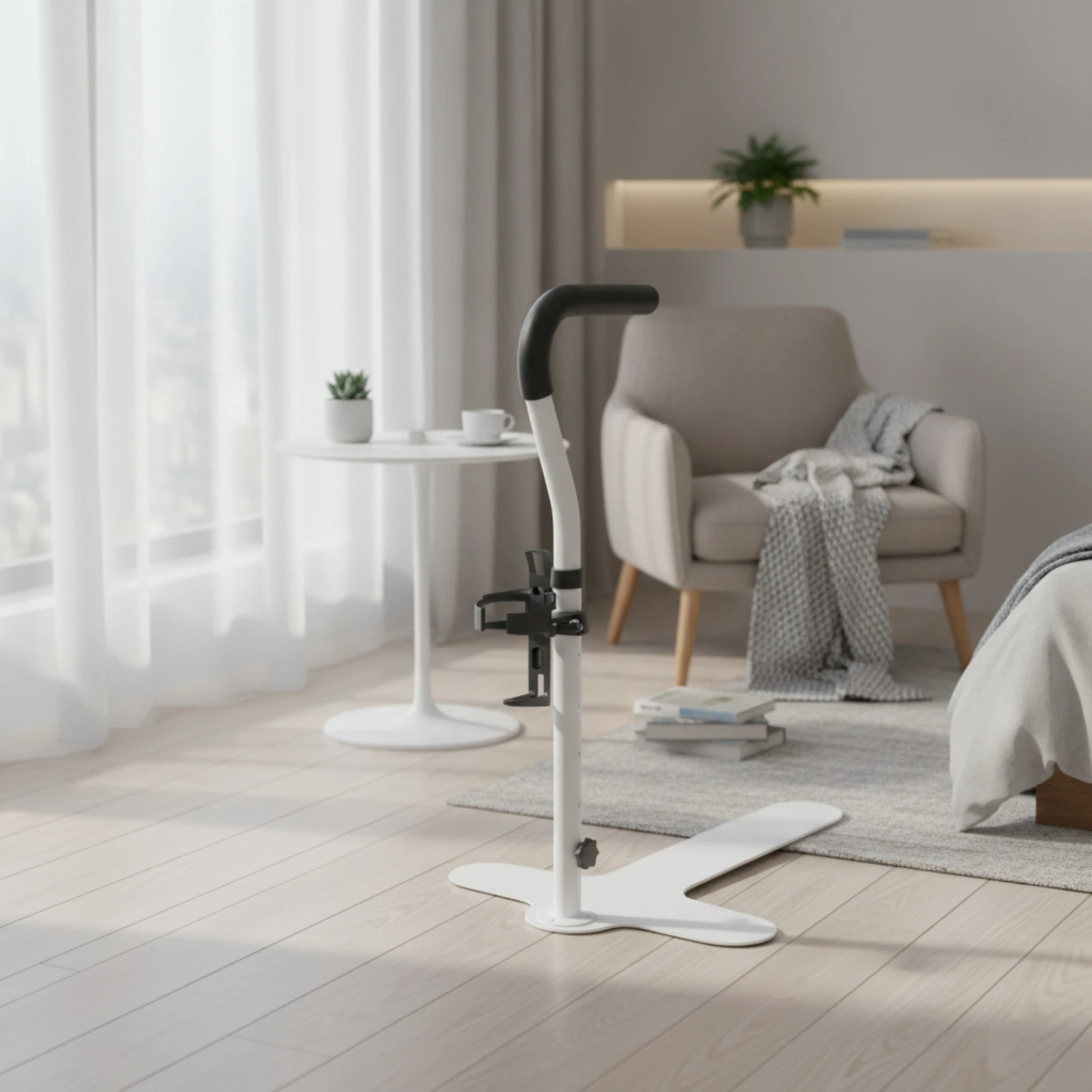 Sofa Standing Aid with Floor Base Height Adjustable Couch Standing Support Bar Stand Assist Rail Freestanding for Seniors