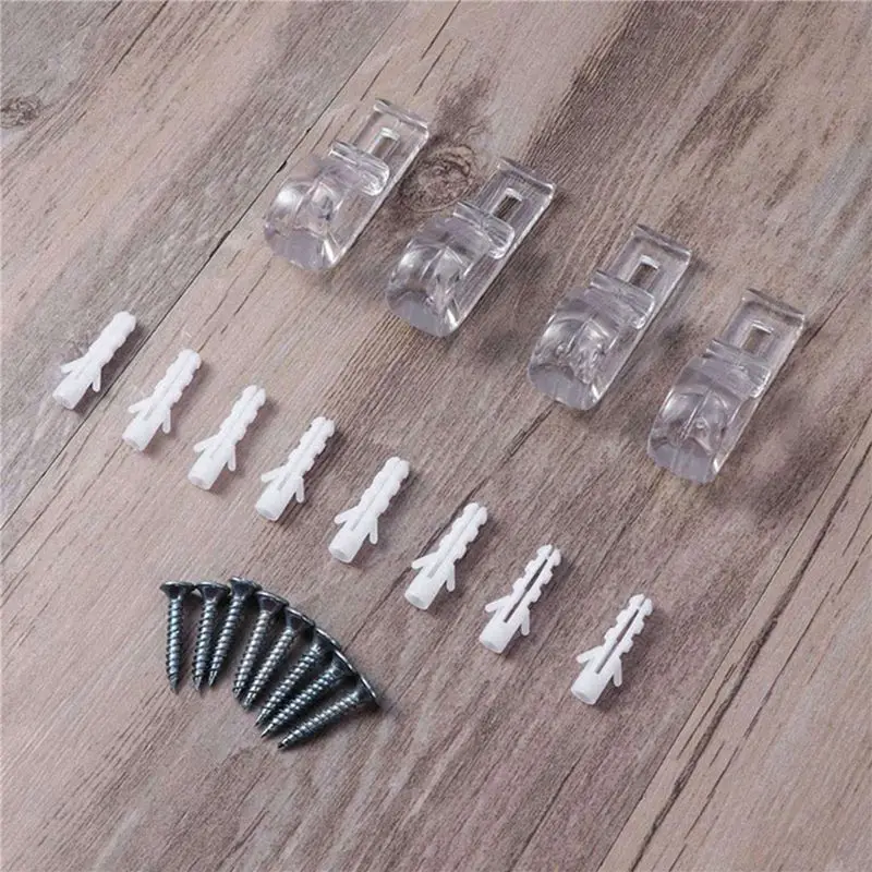 A84X-32Pcs Curtain Clear P Clips Hook,Roller Blind Clips Child Safety Chain Cord P Clip Hooks