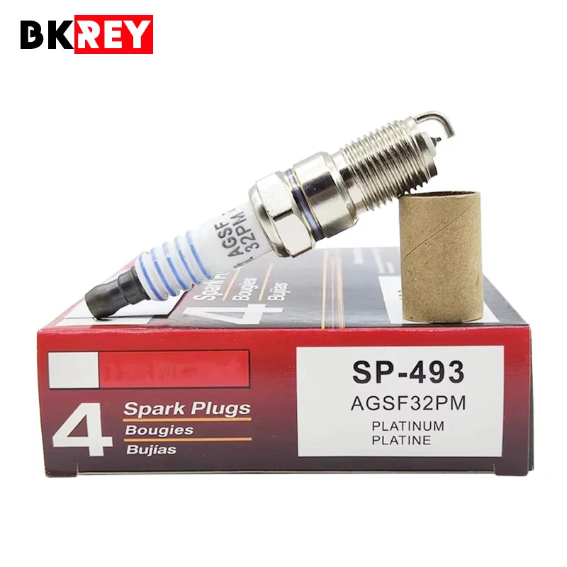 4PCS SP-493 AGSF32PM Platinum Spark Plug For Ford Mazda 3 5 CX-7 MX-5 Lincoln Miata SP-509 HJFS24FP AYFS22FM