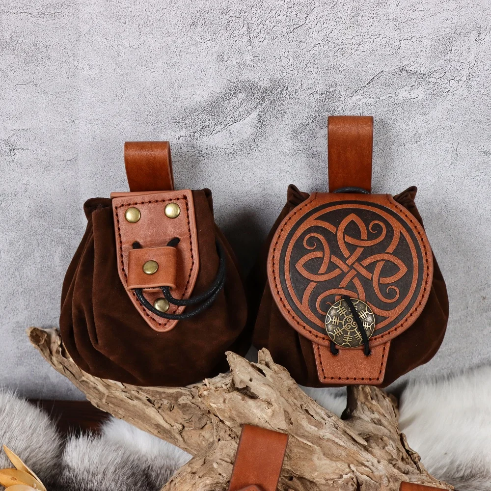 

Средневековая сумка рыцаря викингов с поясом, кошелек для монет, поясная сумка в стиле ретро, реквизит для ролевых костюмов на Хэллоуин