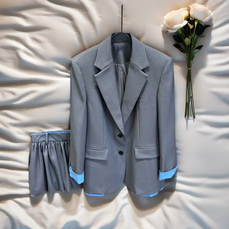 Ele Bla Stripe Damenanzug Jaet Loose Commute Casual Sle Long Sve Classic Collar Single Button Sluiting