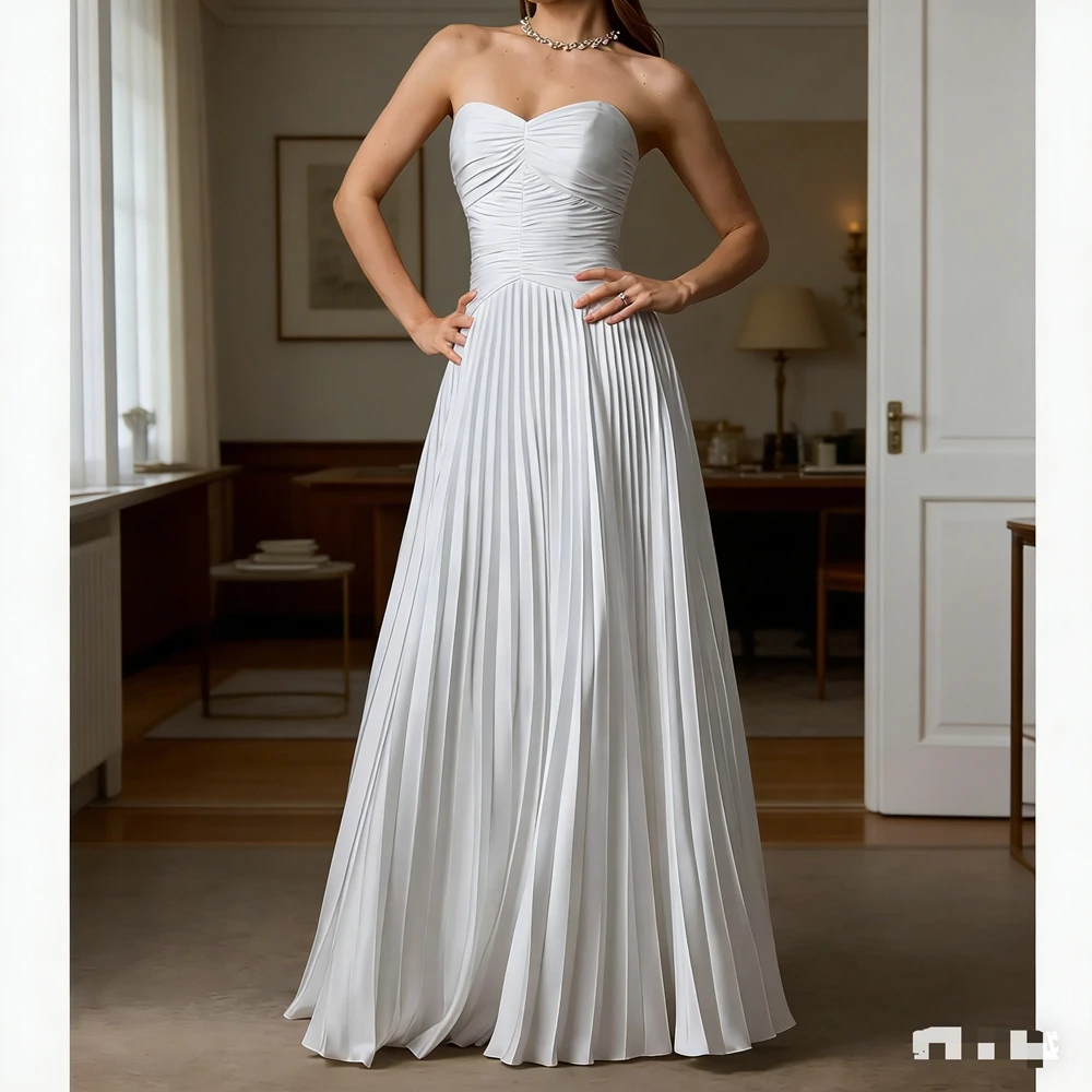

Customized Elegant Long Simple Wedding Dresses Sweetheart Floor-Length A-Line Brides Dress Women Vestidos De Novias Gowns 2026
