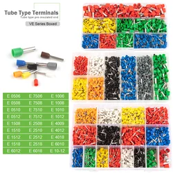 Boxed Insulated Ferrules Cord End Crimping Terminal Block Wire Connector Electrical Cable VE Tubular Crimp Terminator Set