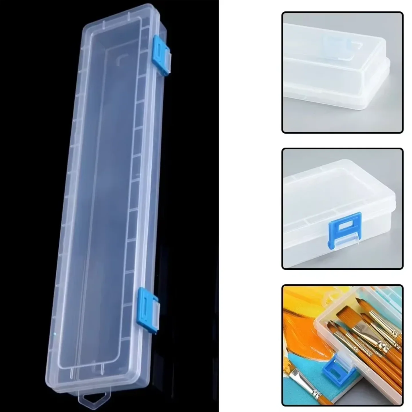 1Pc White 33x7x3.5cm Plastic Storage Box Multifunctional Organizer for Painting Drawing Sewing Hand Tools Brushes Pens Pencils