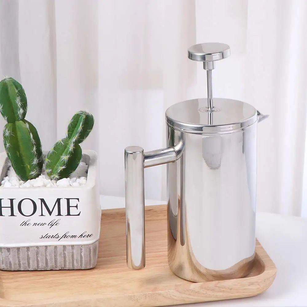 350ml French Press Coffee Maker Stainless Steel Insulated Coffee Maker Pot with Filter Double Walled Espresso Coffee Pot Office