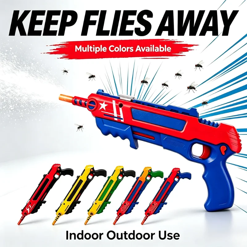 2026 Salt Gun Upgraded accurate Aiming Fly and Mosquito Killer Adult Simulation Toy Fly Killer Flie New Shooting Game Plastic