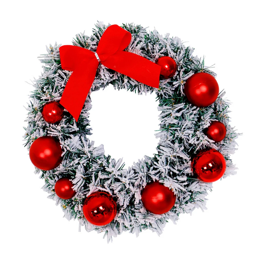 

Christmas Wreath Garland Pendant Festival Decor Pvc Door Artificial Flocking Cedar