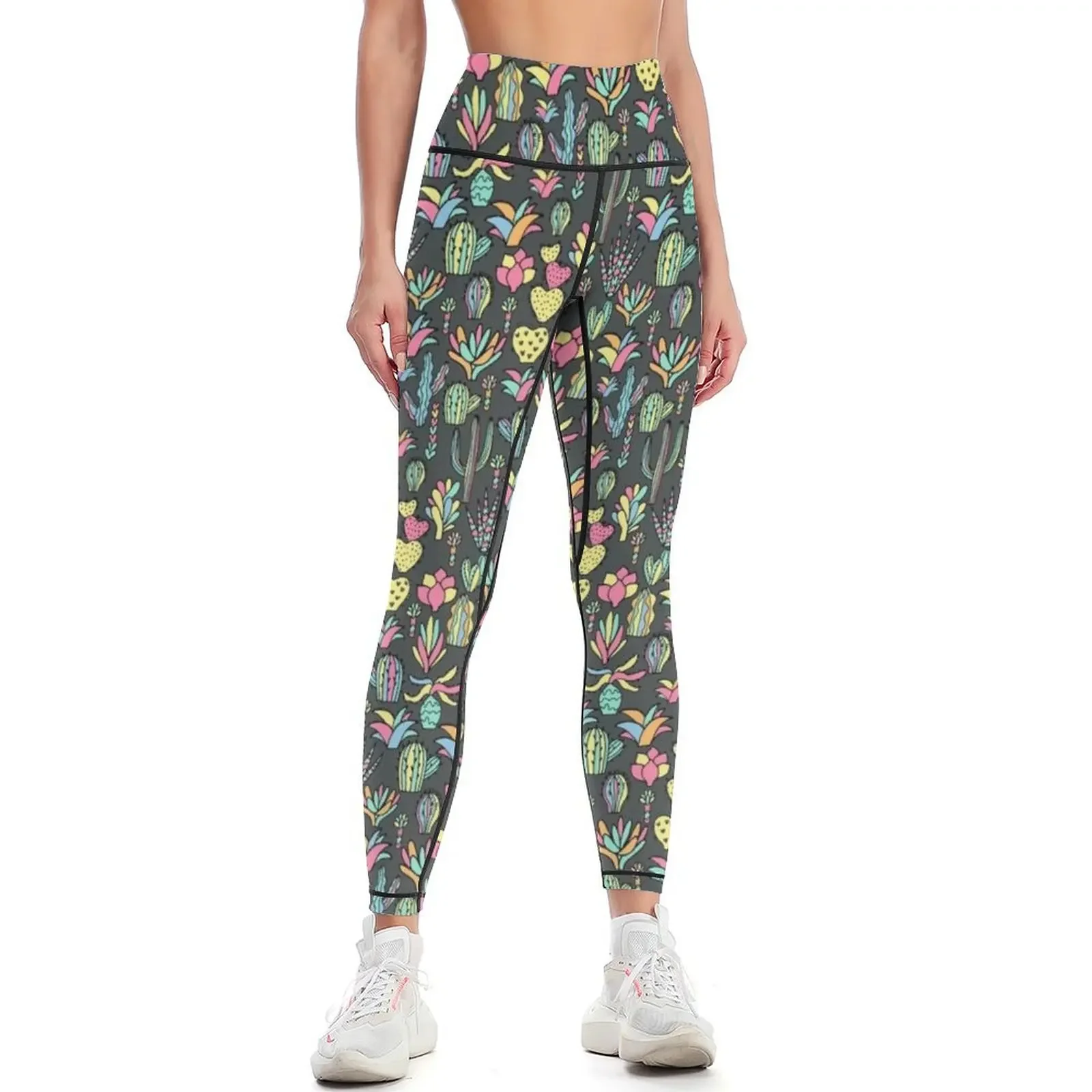 Bright cacti Leggings sport set gym top gym wear Women sportwear Womens Leggings