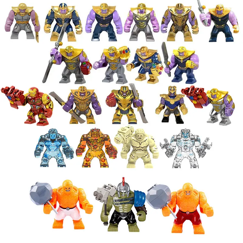 Marvel superhero character Thanos, Stone Man, Hulk building blocks, mini assembled toys, children's holiday gifts
