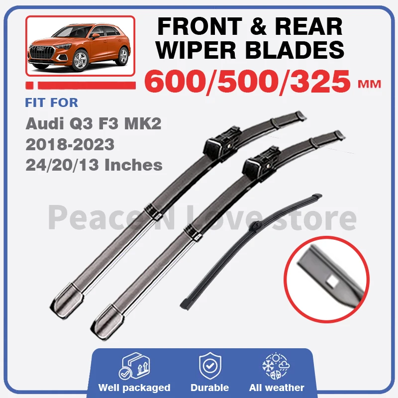 Front Rear Wiper Blades Set For Audi Q3 F3 MK2 2018-2023 SQ3 RS Q3 Windshield Windscreen Window Brushes 24