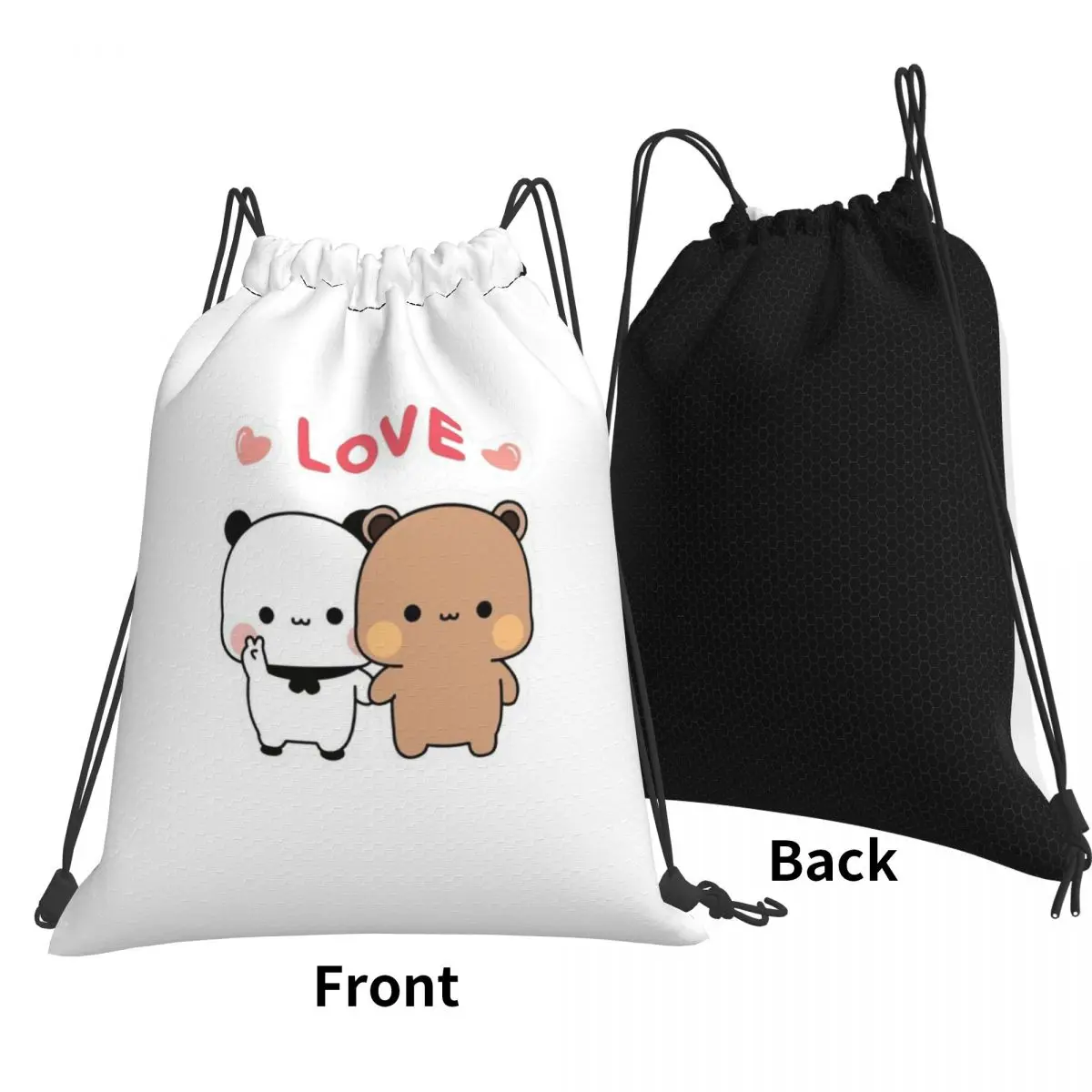 Peach And Goma Bubu Dudu Balloon Backpacks Casual Drawstring Bundle Pocket Shoes Bag Book Bags for Travel School