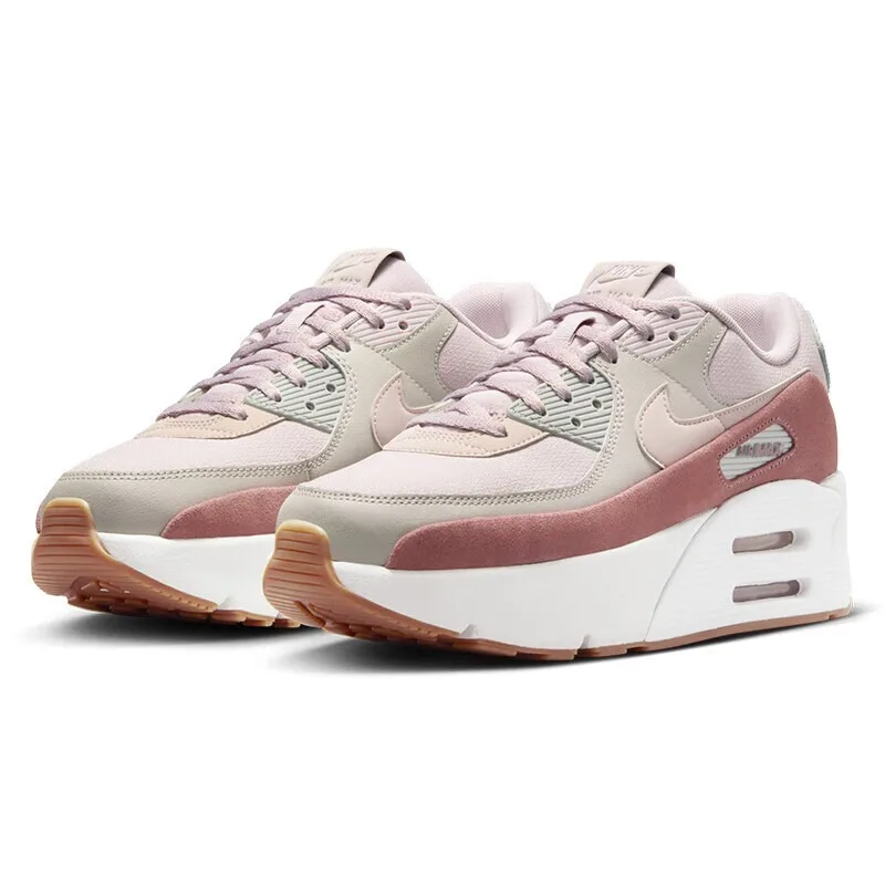 

Nike Женские кроссовки с низким верхом для тренировок на заднем каблуке и двойной воздушной подушкой. Новые легкие удобные износостойкие высококачественные спортивные кроссовки для бега на открытом воздухе Air Max 90 Lv8. Простые, элегантные, изысканные, 