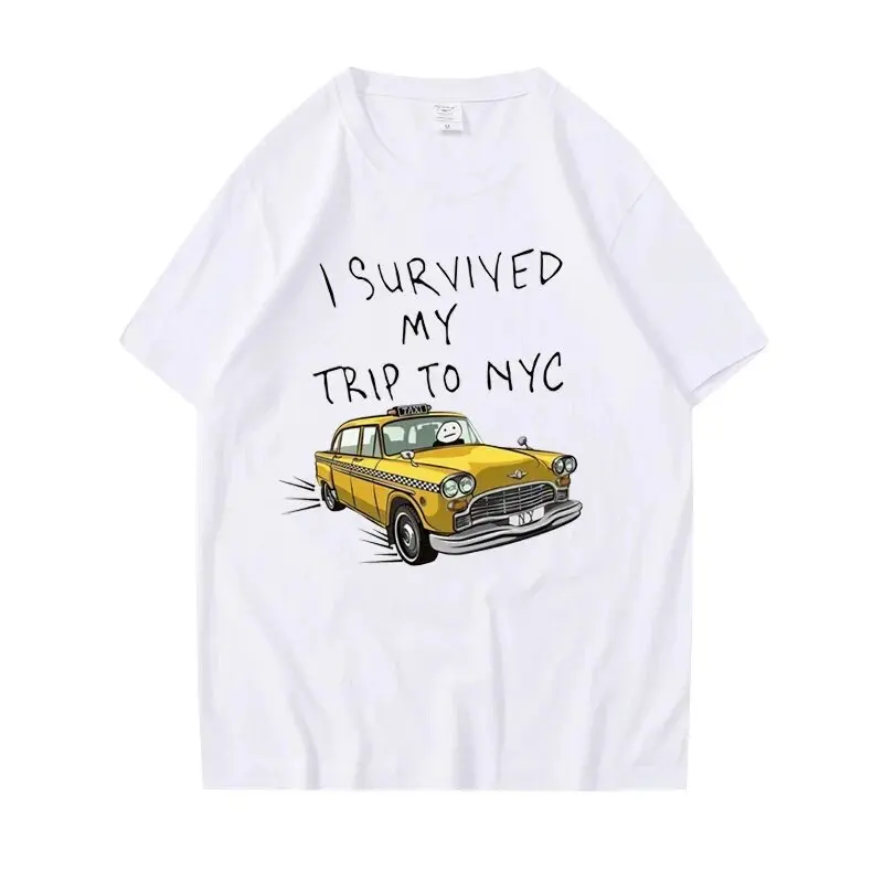 I Survived My Trip To NYC - I Overcame My Trip to New York City. Yellow Taxi, American T-shirt, Man.