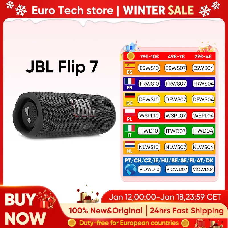JBL Flip 7 haut-parleur Bluetooth Portable batterie 16h IP68 étanche à la poussière anti-chute basses fortes et son cristallin pour les aventures