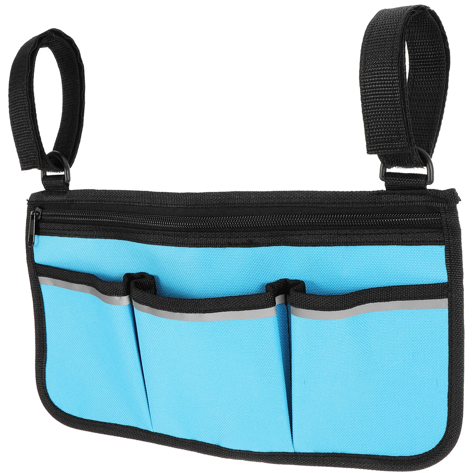 Large Capacity Wheelchair Side Bag Oxford Cloth Hanging Storage Pouch Armrest Organizer for Walker Stroller Senior Accessories