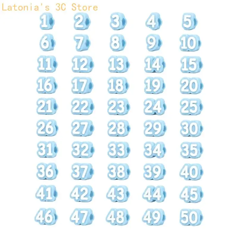 1-50 nummeriertes Gummi-Bleistiftmarker-Set für gemeinsame Vorräte und Schreibtischsortierung X3UB – Detail 5