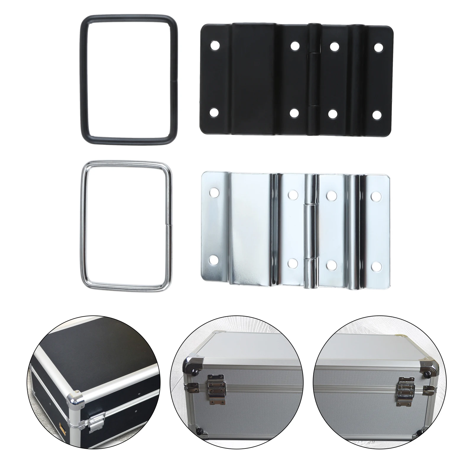 2pcs/set Support Hinges 85*50mm Iron Chrome Strut Hinge 8 Holes Silver/Black Secure Air Flight Case Tool Box Luggage Furniture