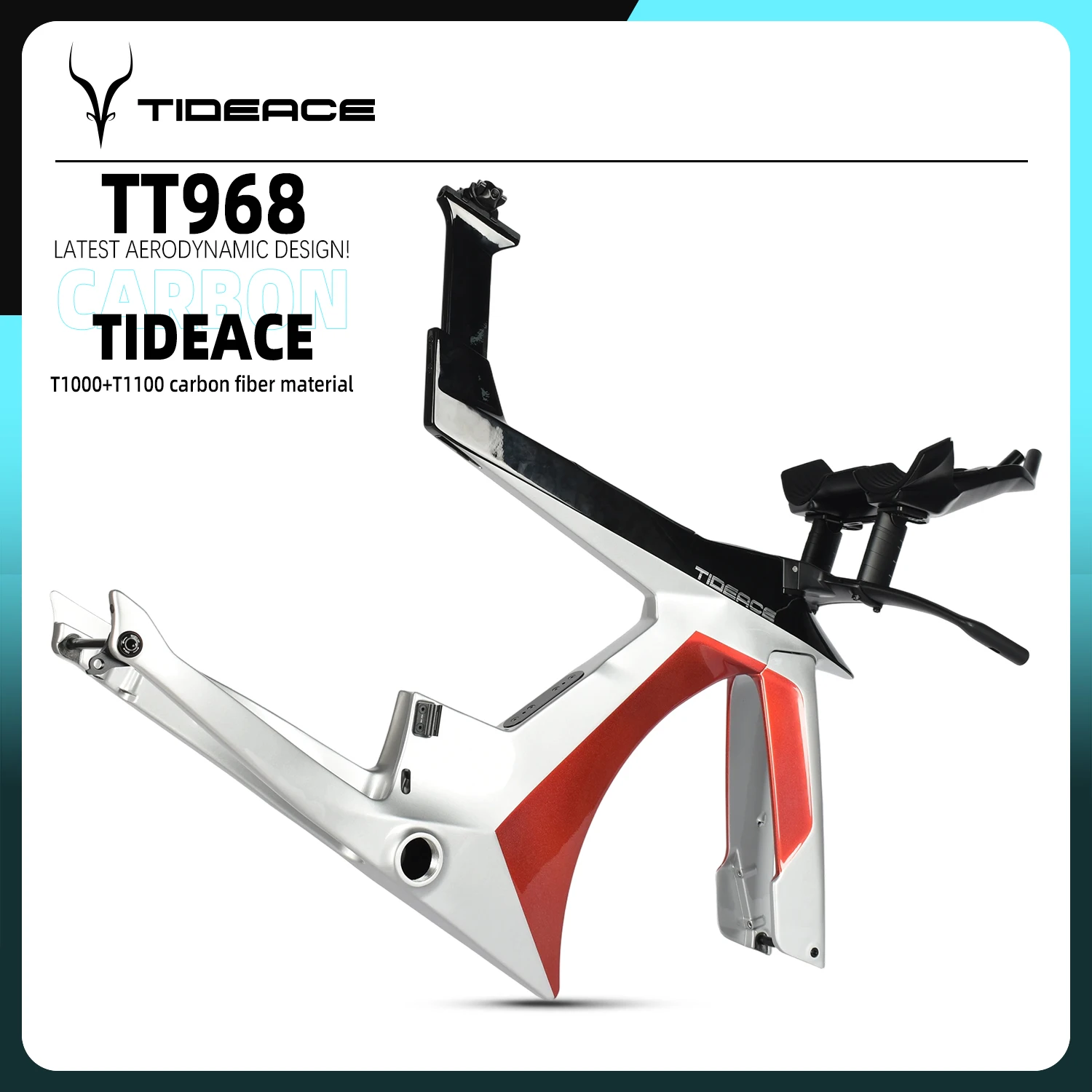 UDH شماعات T47 ألياف الكربون الترياتلون الإطار المدوس دراجة مكبح قرصي ايرو الكربون TT الإطار ثلاثي إطارات الدراجة TT المقود إطارات #2