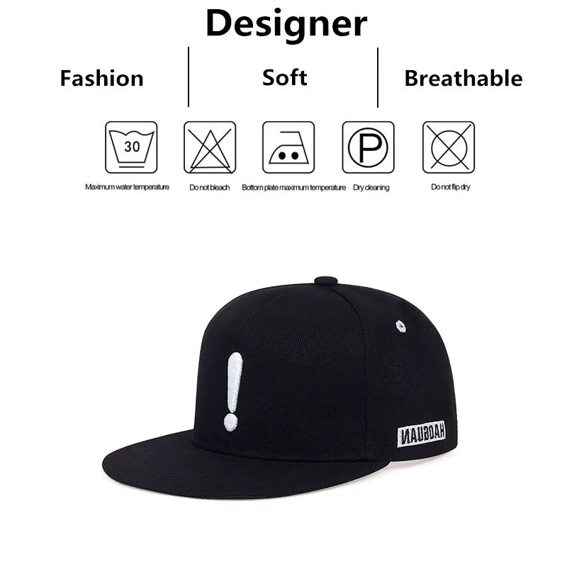 2024 Fashion Fastball Cap Hip Hop Hats Baseball Cap For Men Exclamation Point Embroidery Summer New Street Trend Snapback Caps