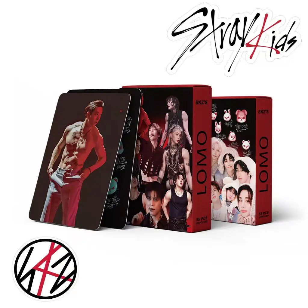 

55 НОВЫХ KPOP фотокарточек Stray Kids: Muscle Power, DIY LOMO-карточки, коллекция для фанатов Бан Чана и Феликса, подарок на 6-й фан-митинг, SKZOO