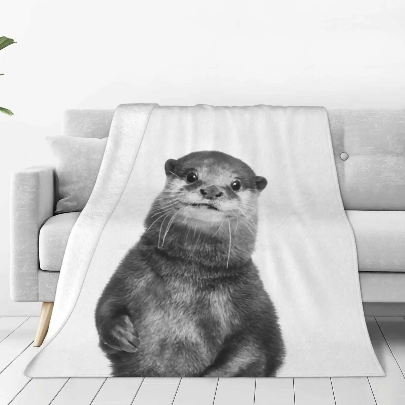 Otter Top Quality Comfortable Bed Sofa Soft Blanket Otter Animal Portrait Woodland Children Kids Baby Forest Water Zoo Wildlife