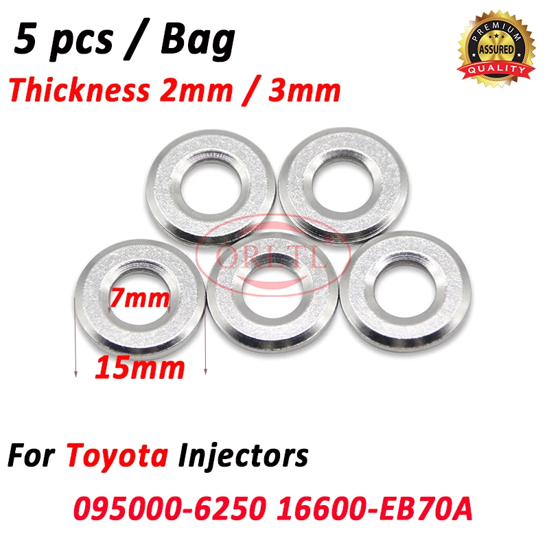 2mm 3mm Thickness Injector Heat Shield Rings For Toyota 095000-6250 16600-EB70A 16600-EB70B 16600-EB70C 5pcs/Bag