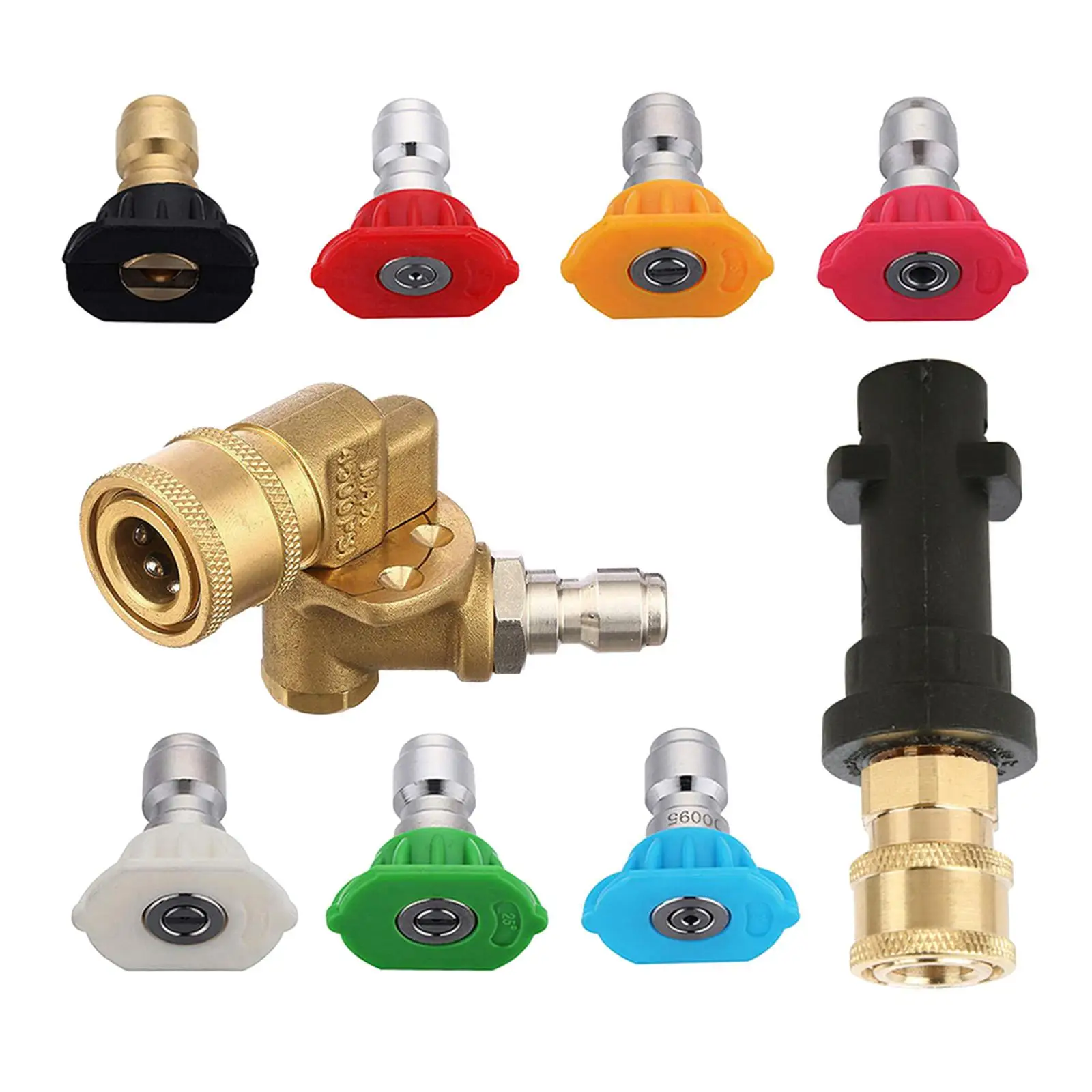 Professional Pressure Washer Adapter Set Nozzles 1/4