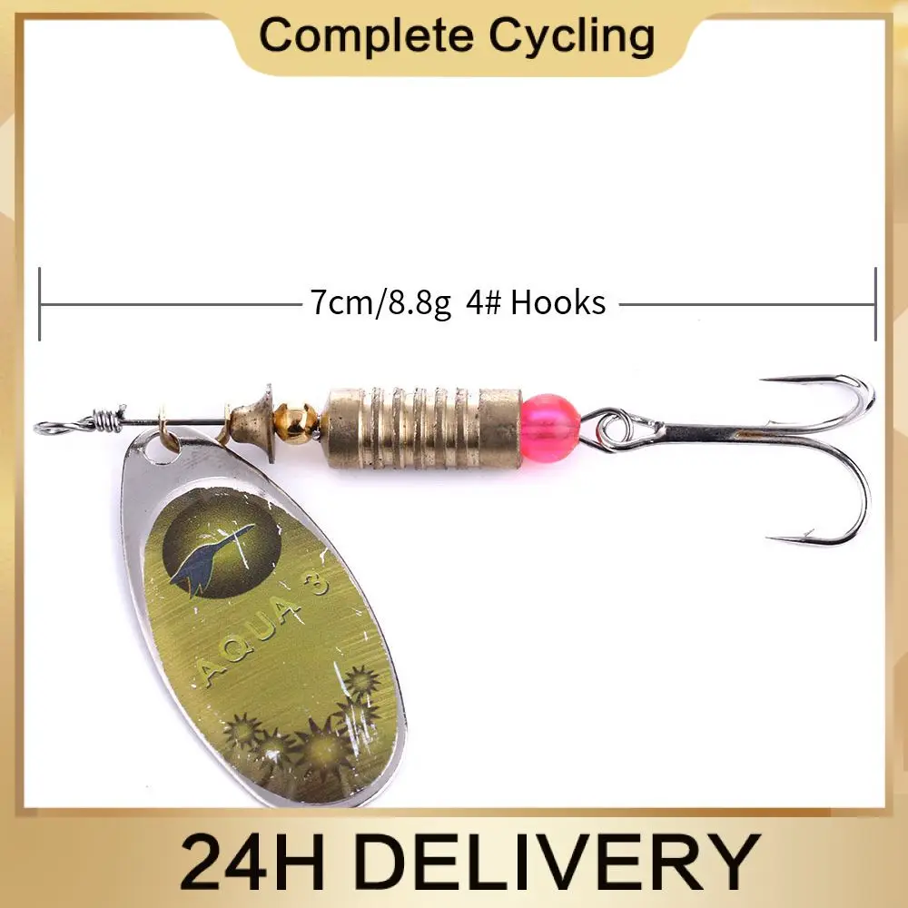 Sequin Bait Sinking Three Hooks Fishing Accessories Hard Bait Metal Vib All Copper Fishing Tackle Spinner Rotating New Arrival