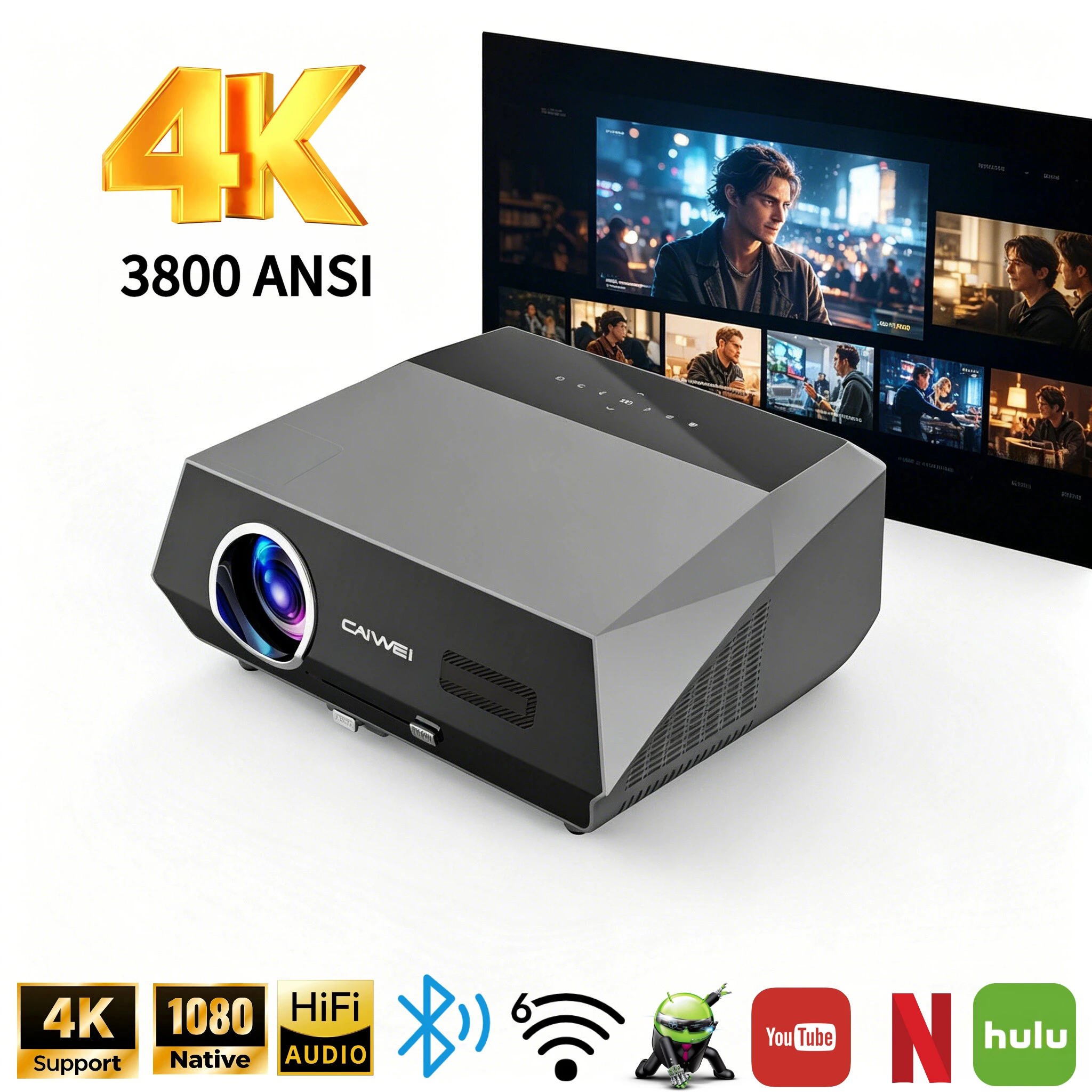 Smart Home Devices Images - 4K 3800 ANSI Projector Android Smart